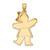 Image of 14K Yellow & Rose Gold Large Girl w/ Bow On Right Pendant XK242