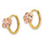 Image of 12mm 14k Yellow & Rose Gold Madi K CZ Flower Hinged Hoop Earrings