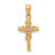 Image of 14K Yellow & Rose Gold Polished Shiny-Cut Cross w/ Flower Pendant