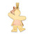 Image of 14K Yellow & Rose Gold Puffed Girl w/ Bow On Right Pendant