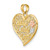 Image of 14k Yellow & Rose Gold Rhodium Daddys Little Girl Filigree Heart Flowers Pendant