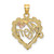 Image of 14k Yellow & Rose Gold w/ Rhodium Mom & Heart Pendant