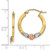 Image of 21mm 14k Yellow & Rose Gold w/ Rhodium Shiny-Cut Flower Hoop Earrings