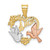 Image of 14k Yellow & Rose Gold w/Rhodium Amor in Heart w/ Doves Pendant