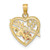 Image of 14k Yellow & Rose Gold with Rhodium #1 Daughter In Heart w/Flowers Pendant