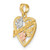 Image of 14k Yellow & Rose Gold with Rhodium #1 Daughter In Heart w/Flowers Pendant