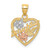 Image of 14k Yellow & Rose Gold with Rhodium #1 Daughter In Heart w/Flowers Pendant