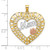Image of 14k Yellow & Rose Gold with Rhodium & Shiny-Cut Mom Heart Pendant