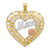 Image of 14k Yellow & Rose Gold with Rhodium & Shiny-Cut Mom Heart Pendant