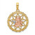 Image of 14k Yellow & Rose Gold with Rhodium Angel Resting On Elbow In Disk Pendant