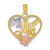Image of 14k Yellow & Rose Gold with Rhodium Beaded Heart w/ #1 Mom Pendant