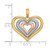 Image of 14k Yellow & Rose Gold with Rhodium Beaded Polished Triple Hearts Pendant
