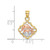 Image of 14k Yellow & Rose Gold with Rhodium Double Dolphins In Frame Pendant