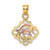 Image of 14k Yellow & Rose Gold with Rhodium Double Dolphins In Frame Pendant