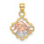 Image of 14k Yellow & Rose Gold with Rhodium Double Dolphins In Frame Pendant