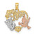 Image of 14k Yellow & Rose Gold with Rhodium Dove, Love & Heart Pendant