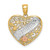 Image of 14k Yellow & Rose Gold with Rhodium Grandma In Filigree Heart w/ Flowers Pendant