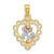 Image of 14k Yellow & Rose Gold with Rhodium Heart w/ Rose & Lace Trim Pendant