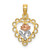 Image of 14k Yellow & Rose Gold with Rhodium Heart w/ Rose & Lace Trim Pendant