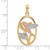 Image of 14k Yellow & Rose Gold with Rhodium Hummingbird & Flowers In Oval Frame Pendant