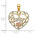 Image of 14k Yellow & Rose Gold with Rhodium I Love You In Heart w/ Flower Pendant