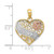 Image of 14k Yellow & Rose Gold with Rhodium Love Banner on Filigree Heart Pendant