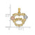 Image of 14k Yellow & Rose Gold with Rhodium Mom Banner In Heart w/ Flower Pendant