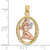Image of 14k Yellow & Rose Gold with Rhodium Mother & Baby In Oval Frame Pendant