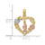 Image of 14k Yellow & Rose Gold with Rhodium Motherly Love w/ Flowers In Heart Pendant