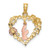 Image of 14k Yellow & Rose Gold with Rhodium Motherly Love w/ Flowers In Heart Pendant