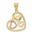 Image of 14k Yellow & Rose Gold with Rhodium Polished Hearts Pendant K5156
