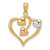 Image of 14k Yellow & Rose Gold with Rhodium Polished Hearts Pendant K5865