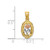 Image of 14k Yellow & Rose Gold with Rhodium Rose In Oval Frame Pendant
