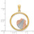 Image of 14k Yellow & Rose Gold with Rhodium Scallop Shell In Round Frame Pendant