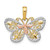 Image of 14k Yellow & Rose Gold with Rhodium Shiny-Cut Butterfly Pendant K4832