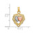 Image of 14k Yellow & Rose Gold with Rhodium Textured Hearts Pendant