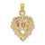 Image of 14k Yellow & Rose Gold with Rhodium Textured Hearts Pendant