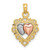 Image of 14k Yellow & Rose Gold with Rhodium Textured Hearts Pendant