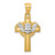Image of 14K Yellow & White Gold Claddagh Cross Pendant D859