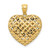 Image of 14K Yellow & White Gold Filigree & Basket Weave Reversible Heart Pendant