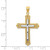 Image of 14K Yellow & White Gold Fleur De Lis Cross Pendant