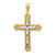 Image of 14K Yellow & White Gold Fleur De Lis Cross Pendant