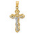 Image of 14K Yellow & White Gold Fleur De Lis Crucifix Pendant