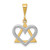 Image of 14K Yellow & White Gold Heart-Shaped Star Of David Pendant CG64