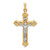 Image of 14K Yellow & White Gold Polished & Textured Inri Crucifix Pendant XR1659