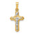 Image of 14K Yellow & White Gold Polished & Textured Inri Latin Crucifix Pendant