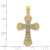 Image of 14K Yellow & White Gold Polished 2 Level Budded Cross Pendant