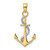 Image of 14K Yellow & White Gold Polished Anchor w/ Rope Pendant