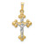 Image of 14K Yellow & White Gold Polished Budded Inri Latin Crucifix Pendant