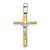 Image of 14K Yellow & White Gold Polished Crucifix Cross Pendant LF1163